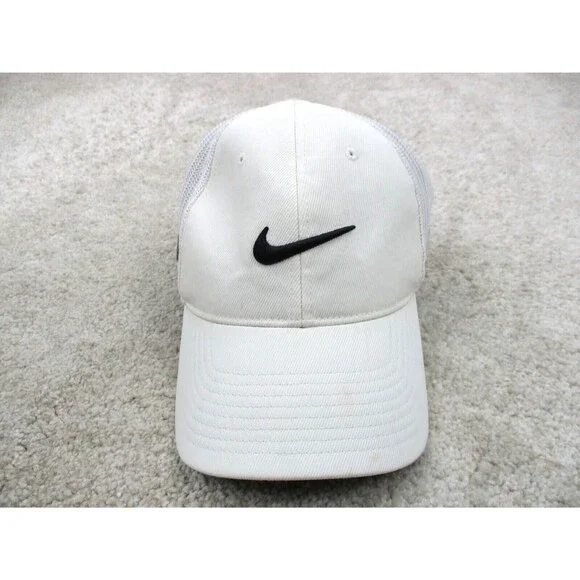 Nike Hat Cap Fitted One Size White Black Swoosh Athletic RZN VRS Vapor Golf Men* - Picture 2 of 10